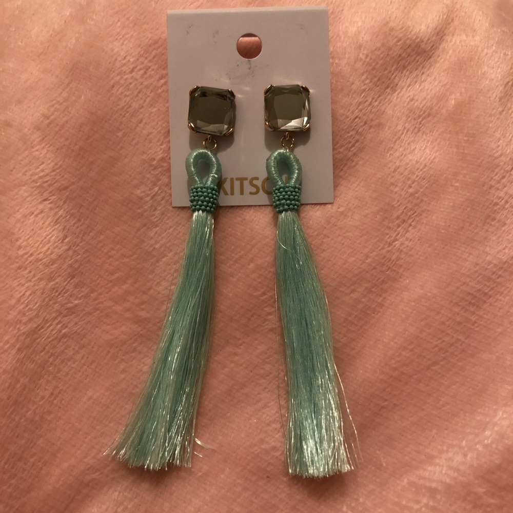 Kitsch Hair Ties Stone & Tassel Earrings